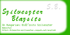 szilveszter blazsits business card